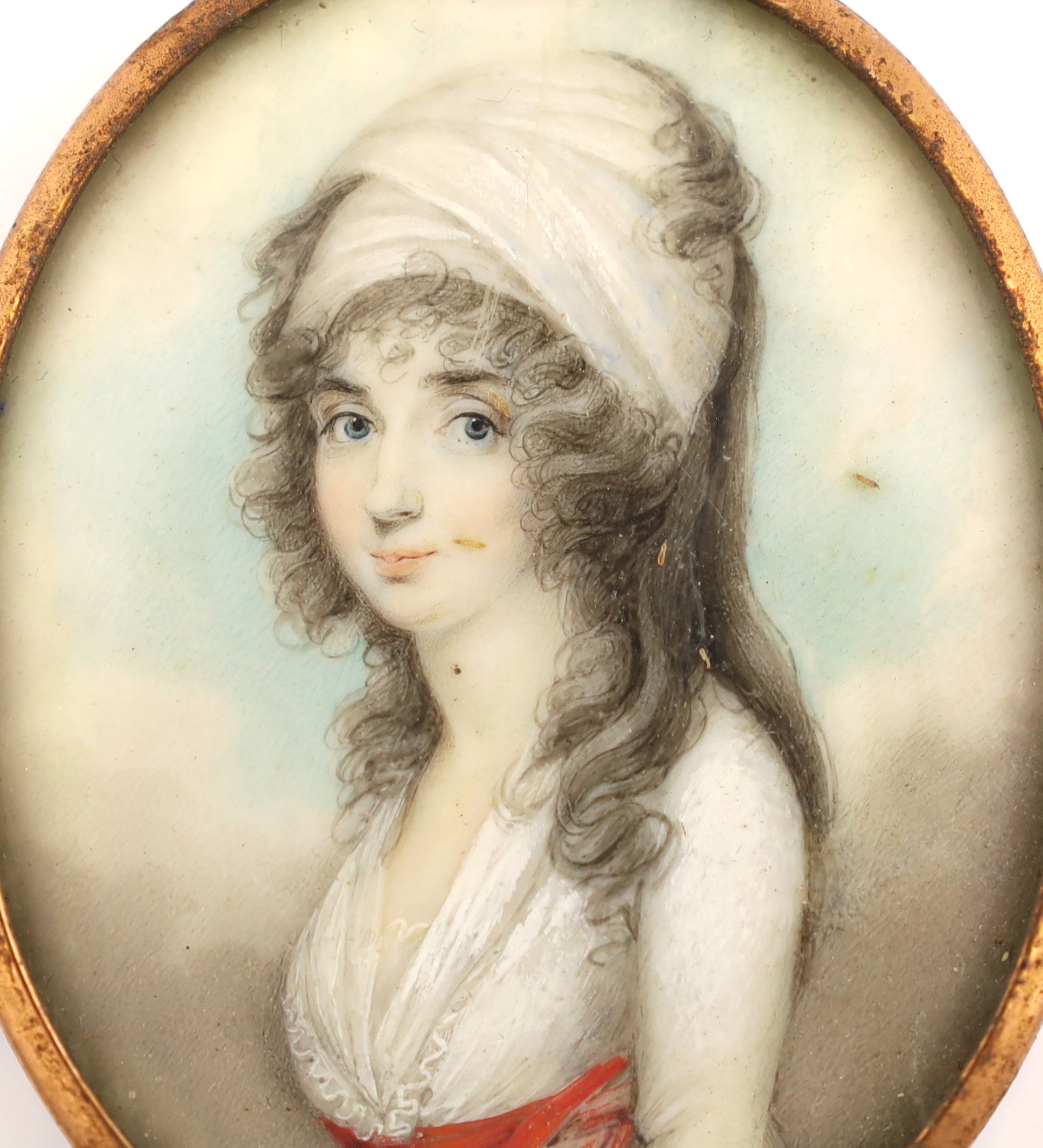 Jacob Axel Gillberg (Swedish, 1769-1845), Portrait miniature of a lady, watercolour on ivory, 6.5 x 5.1cm. CITES Submission reference 711CBPRV